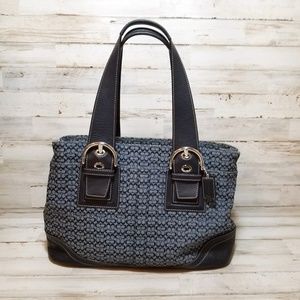 Coach Navy Soho Satchel/Tote Mini Signature